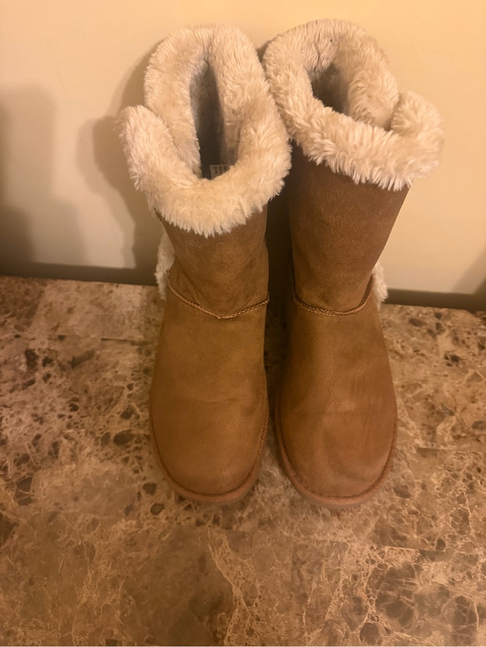Airwalk Women's Tan Faux-Shearling Mid-Calf Winter Boots New!